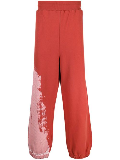 Tie-dye pattern track pants - Red