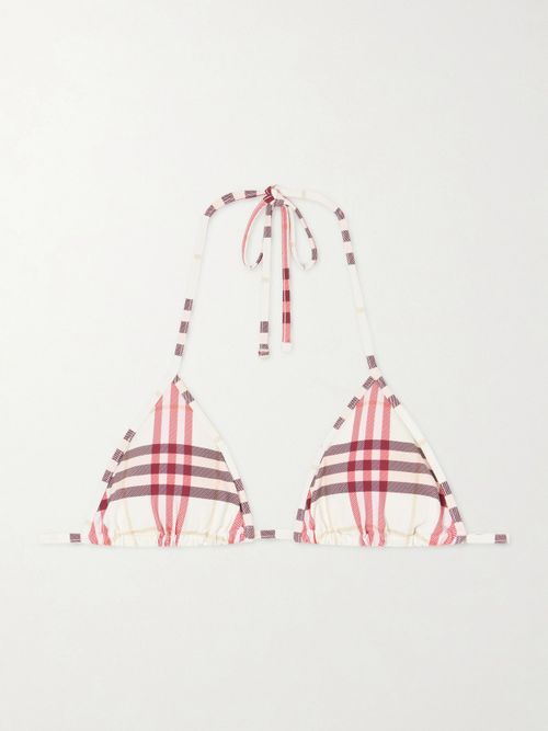 Sadie Checked Bikini Top - Pink