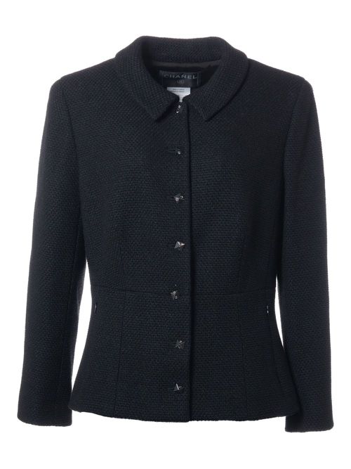 Textured weave jacket - Black