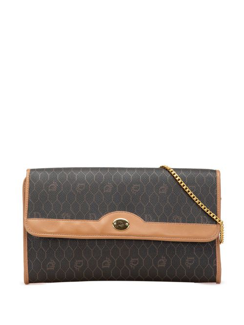 20th Century Honeycomb Coated Canvas Chain shoulder bag - Black