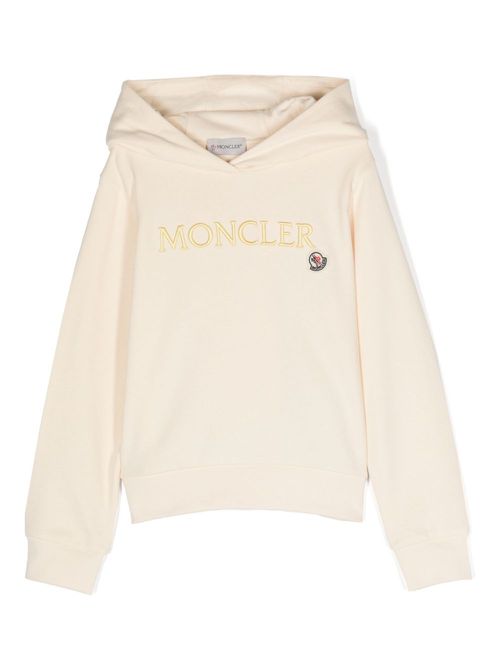 Logo-embroidered cotton hoodie - Neutrals