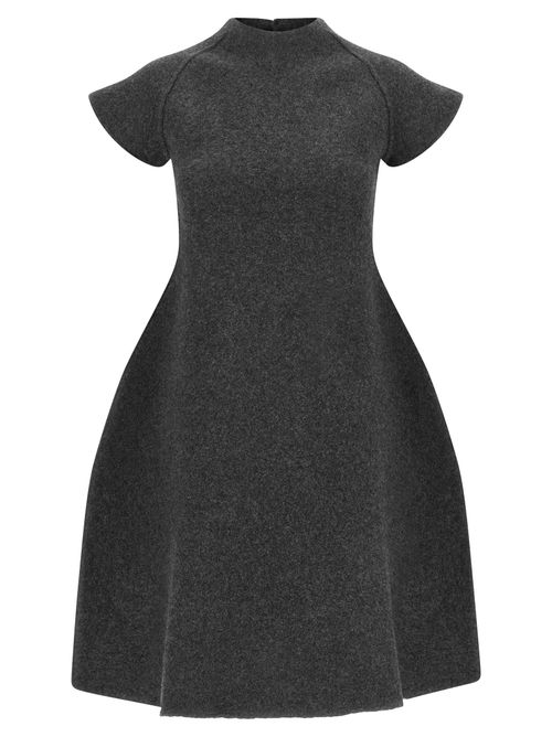Virgin Wool Midi Dress — Gray