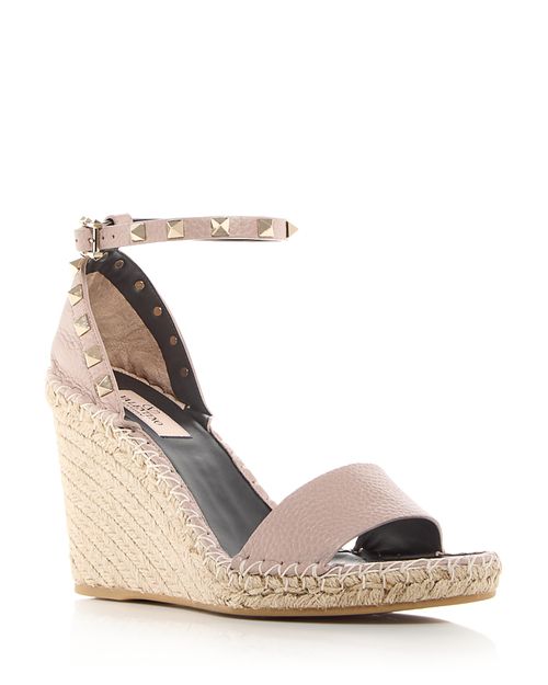 Women's Studded Ankle Strap Espadrille Wedge Sandals