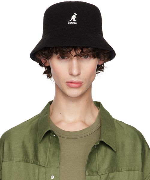 mastermind WORLD 남성 블랙 리버서블 Kangol 플립 잇 버킷햇 242968M140002