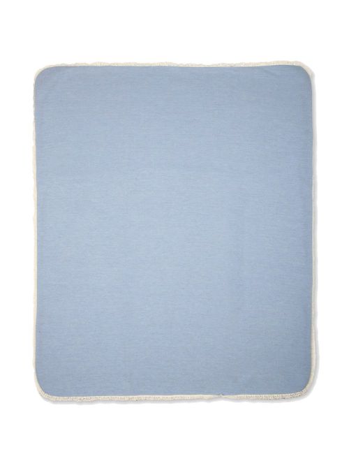 Lace-trim blanket - Blue