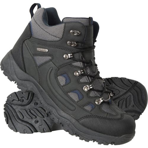 Mountain Warehouse 'Adventurer' Mens IsoDry Boots Cushioned Footbed Breathable Waterproof Hiking Shoes Black