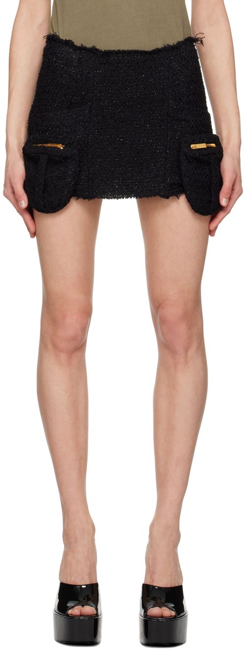 Black pocket mini skirt