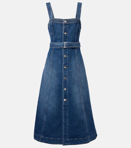 Alba belted denim midi dress