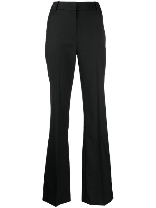High-waist wool tailored-cut trousers - Black