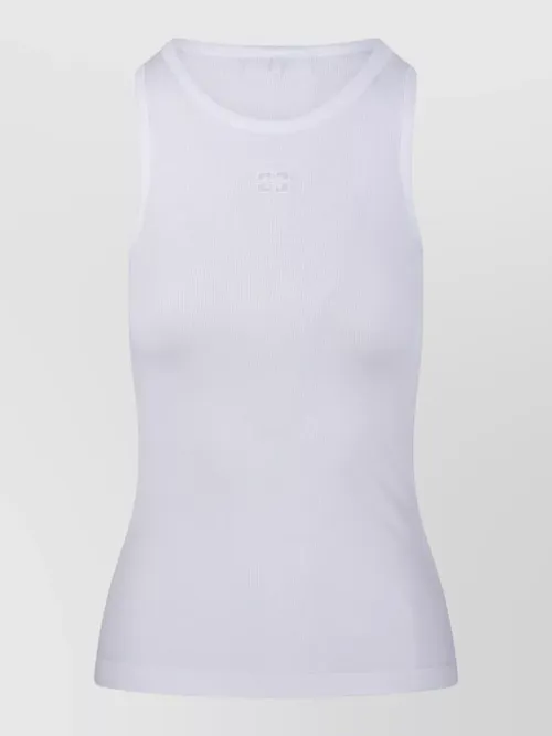 Ganni - cotton rib tank top crew neck