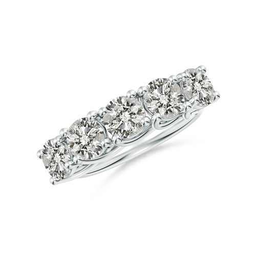Angara 2.5 Carats Half Eternity Five Stone Diamond Wedding Band in 14K White Gold