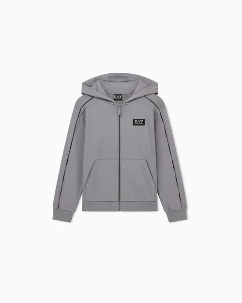 Logo Series Boy cotton-blend hooded zip-up sweatshirt