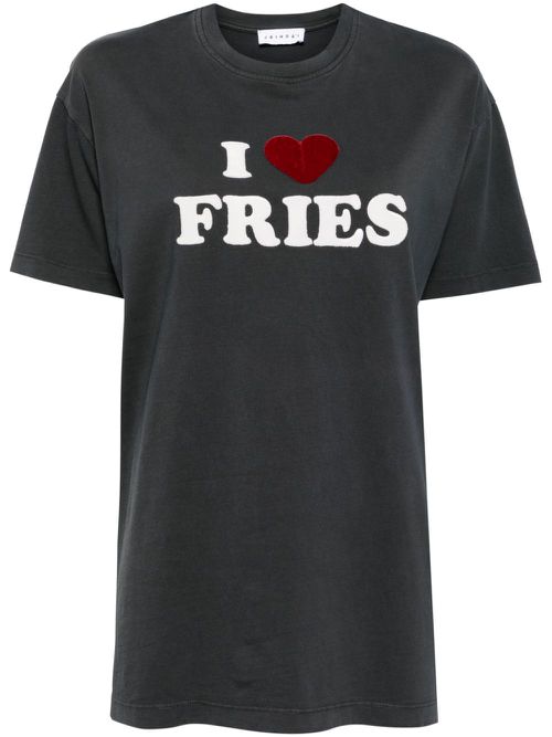 Fries-appliqué t-shirt - Black