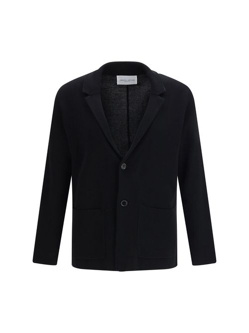 Knit Lapel Blazer — Black