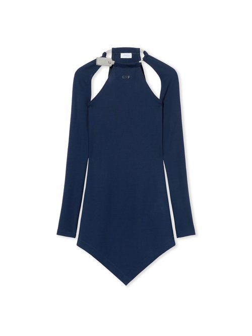 Heavy Jersey Silver Tie Mini Dress - Female Dresses Blue Iris