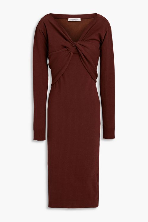 Twist-front cotton dress