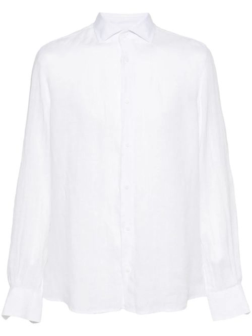 Long-Sleeve Linen Shirt — White
