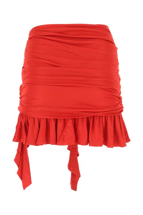 ANDREĀDAMO Red Viscose Mini Skirt