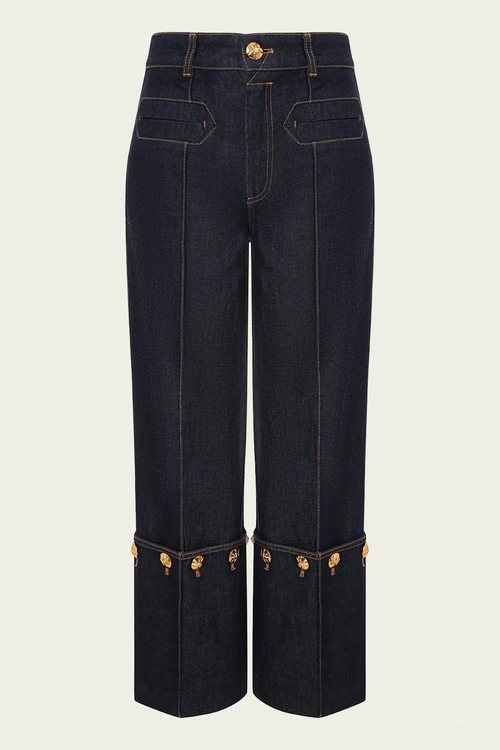 Rebellion Straight Crop Jean in Night Sky