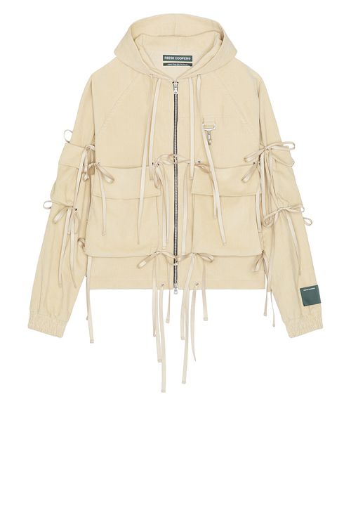 Reese Cooper Corduroy Modular Pocket Hooded Jacket in Nude