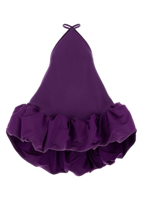 Silk Wool Ballgown Dress — Purple
