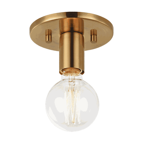 Aged Gold Brass One Light Wall Sconce Ceiling Mount from the Kasa Collection
