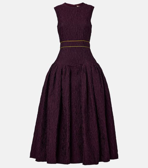 Aya smocked cloque midi dress