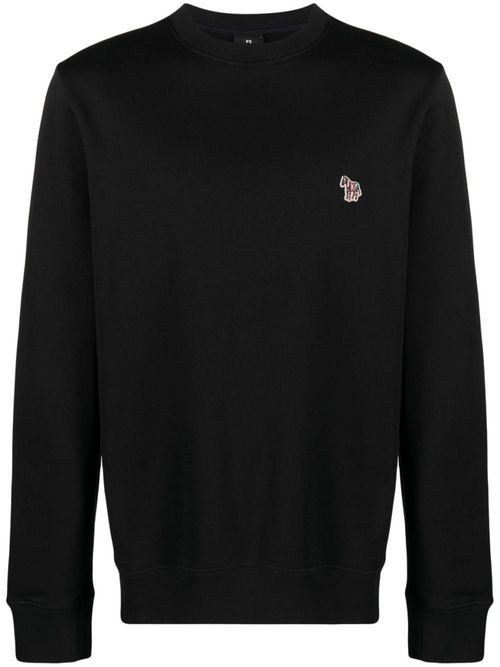 Black Zebra Logo Cotton Sweatshirt