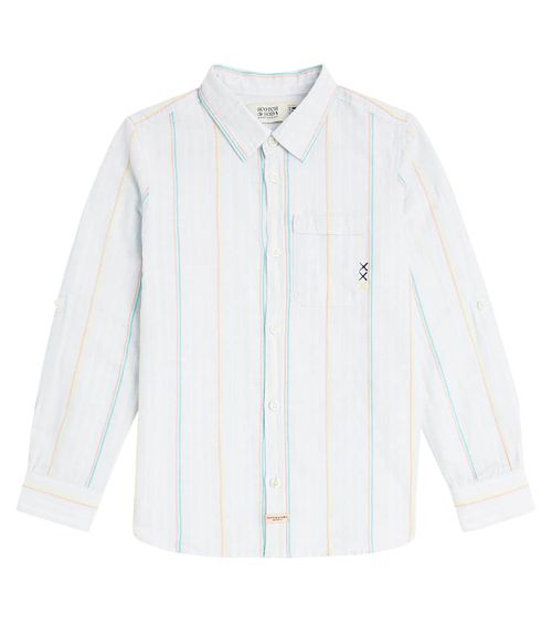 Scotch & Soda Kids Striped cotton-blend shirt