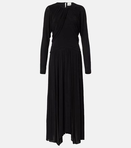 Galina draped gathered jersey maxi dress