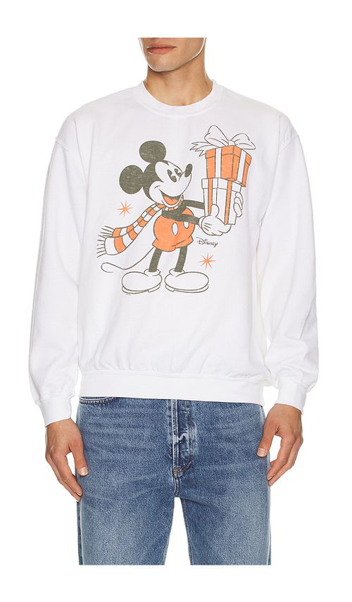 Junk Food Mickey Presents Sweatshirt in Grey. L. Also in XS, S, M, XL/1X