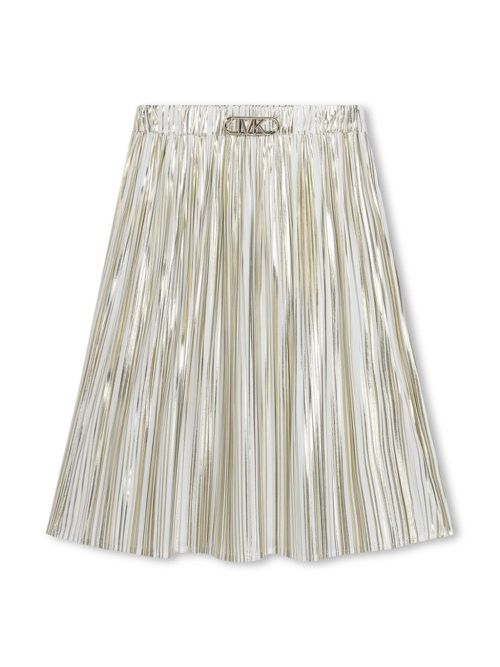 Metallic pleated midi skirt - White