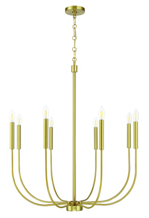 Satin Brass Chandelier from the Traci Collection