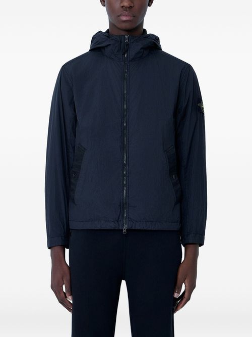Compass-Motif Hooded Jacket for Men