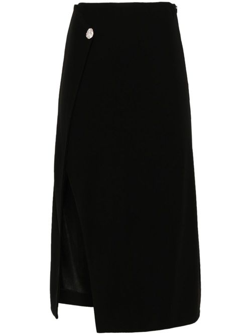 Button-embellished midi dress - Black