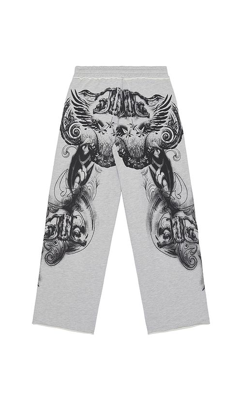 Jaded London Gothic Printed Joggers in Grey. XL/1X also in L