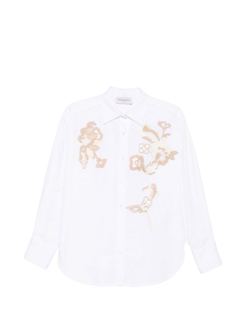 Botanical Embroidered Shirt — White