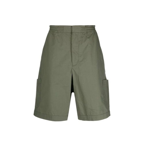 Cotton Cargo Bermuda Shorts — Green