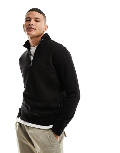 Half zip sweatshirt in black