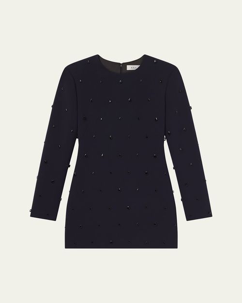 Kenna Embellished Long-Sleeve Mini Dress