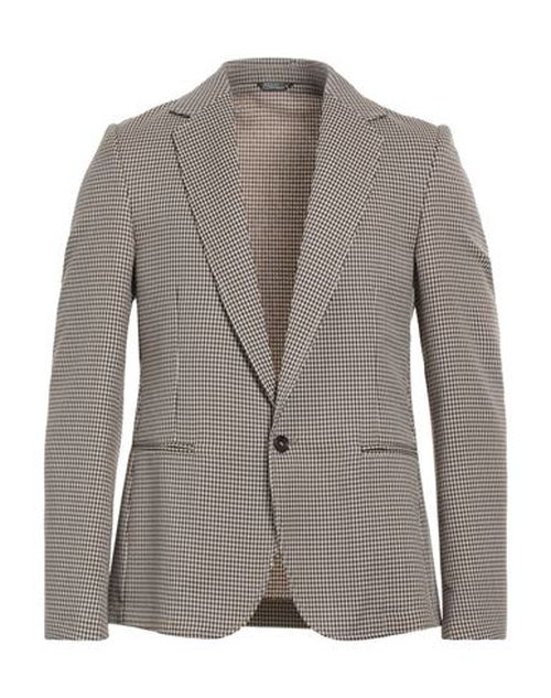 Man Blazer Dark brown Size 40 Polyester, Viscose, Elastane