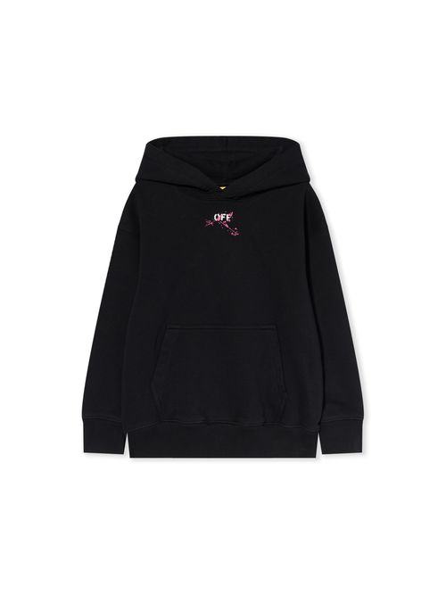 Diagonal Splat Logo Hoodie - Kids Girl's Clothing Black