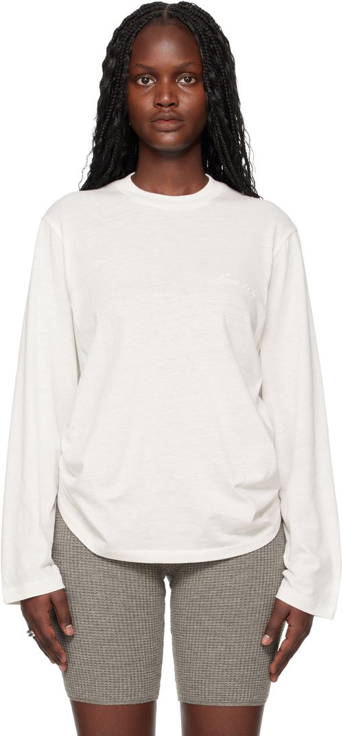 Off-White Holiday Embroidered Classic Fit Long Sleeve T-shirt
