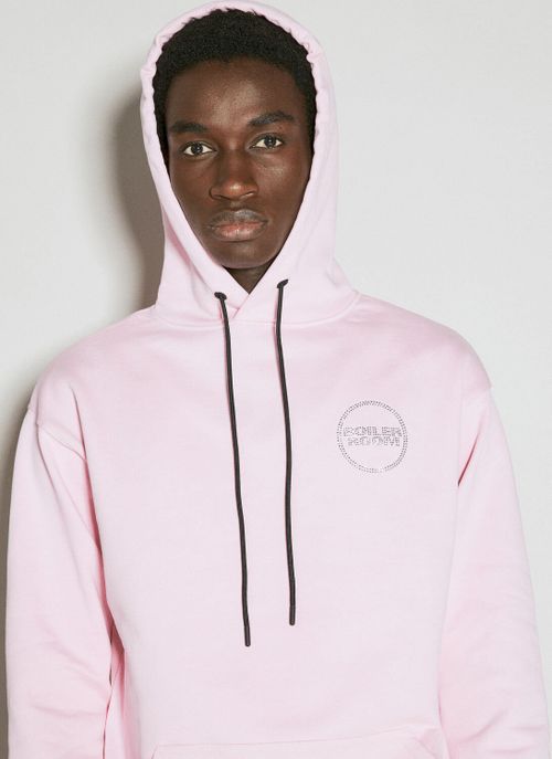 Hooded Sweatshirt With Diamante Logo Motifs