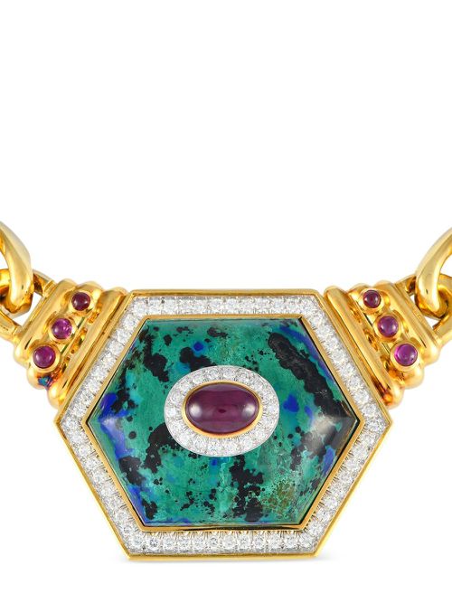 David Webb 18K yellow gold multi-stone necklace