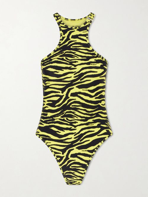 Zebra-print Swimsuit - Yellow