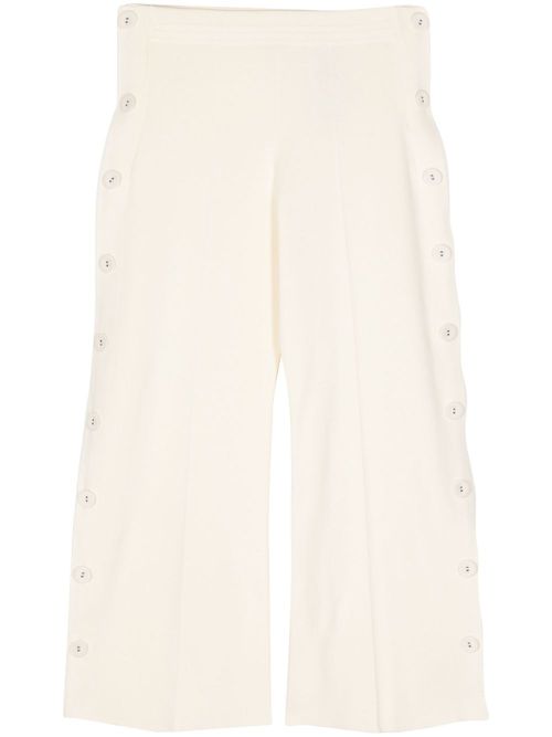 Side-button straight-leg trousers - Neutrals