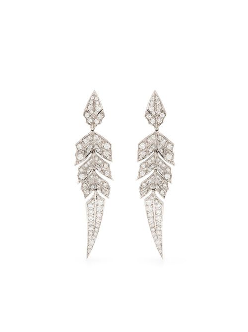 18kt white gold Magnipheasant diamond drop earring - Silver