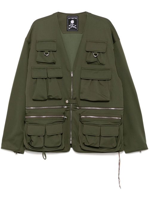 Embroidered-logo military jackets - Green