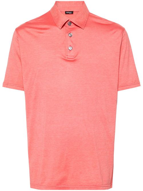 Mélange jersey polo shirt - Red